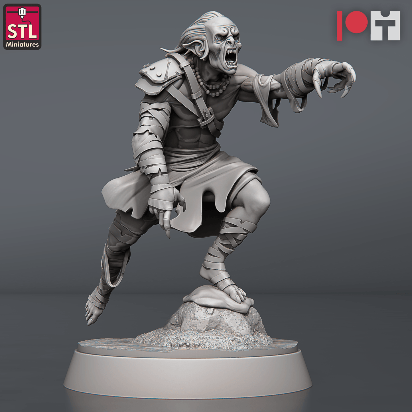 3D Printed STL Miniatures Ghoul King Set 28 - 32mm War Gaming D&D - 3D Printing Boss 