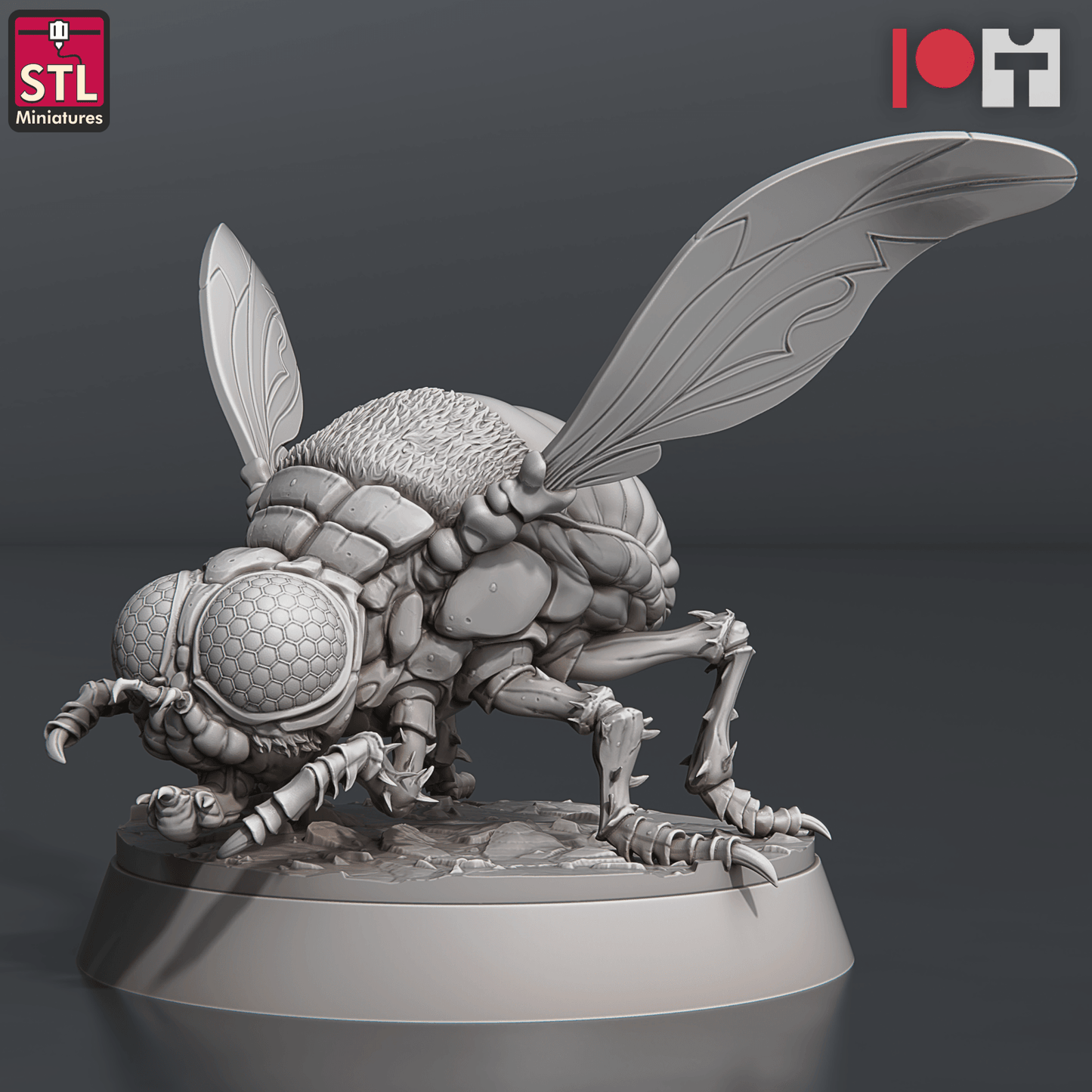 3D Printed STL Miniatures Giant Flies Set 28 - 32mm War Gaming D&D - 3D Printing Boss 
