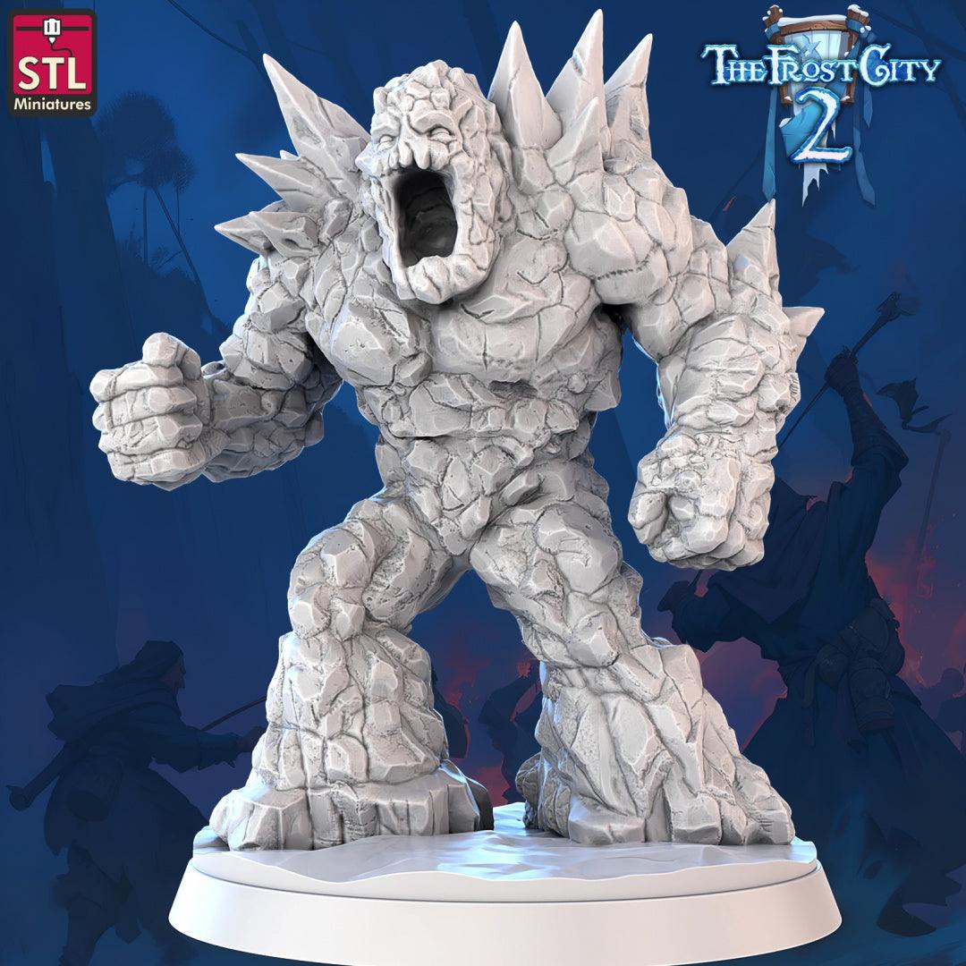 3D Printed STL Miniatures Granite Golems The Frost City 2 28 - 32mm War Gaming D&D - 3D Printing Boss 