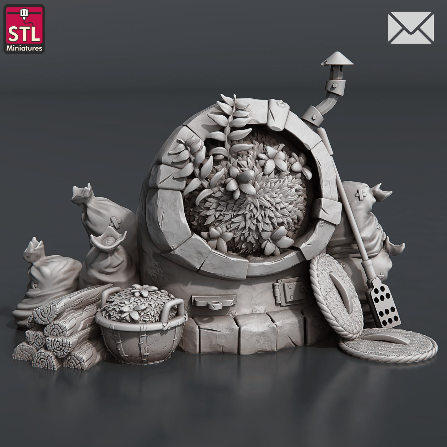 3D Printed STL Miniatures Herbalist Set 28 - 32mm War Gaming D&D - 3D Printing Boss 