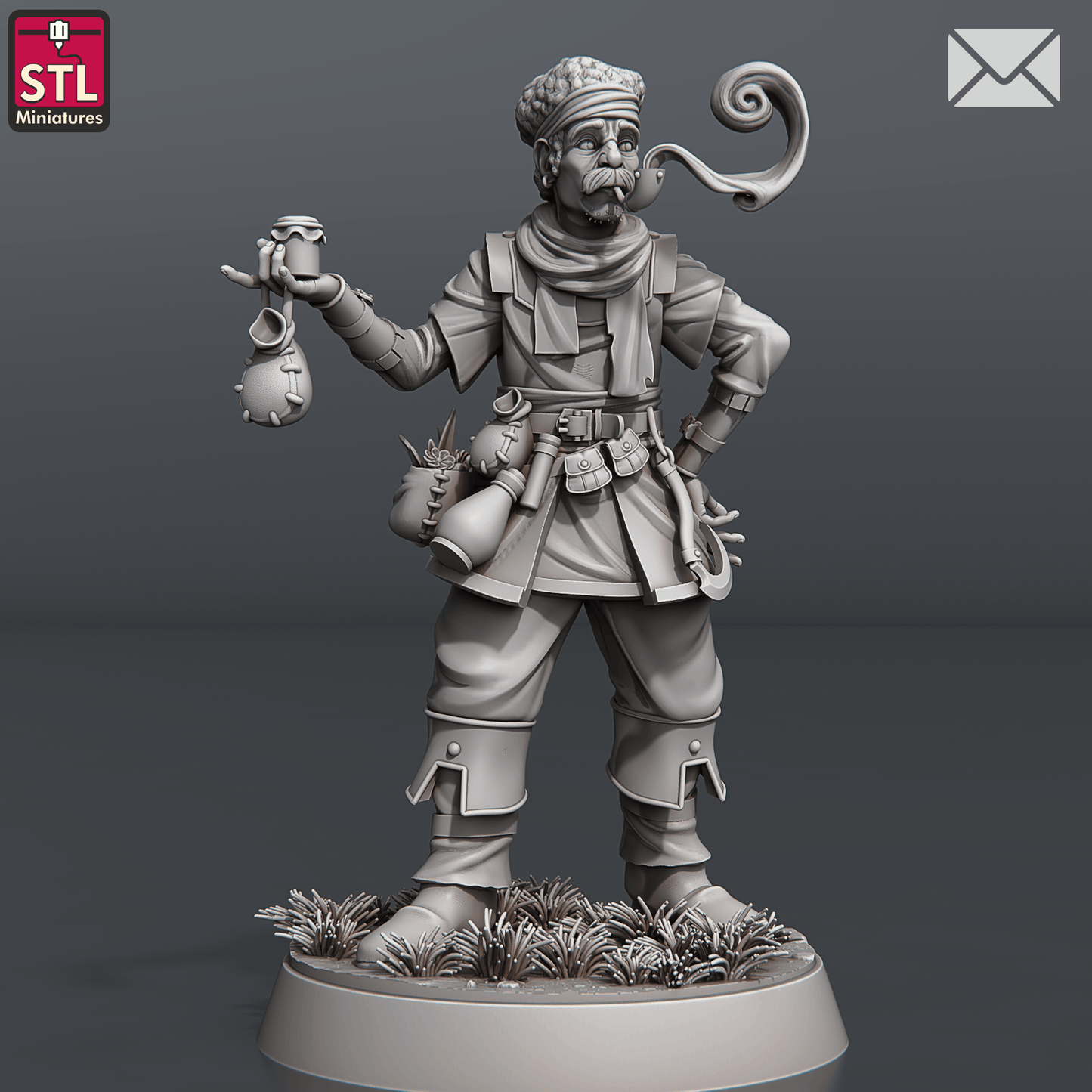 3D Printed STL Miniatures Herbalist Set 28 - 32mm War Gaming D&D - 3D Printing Boss 