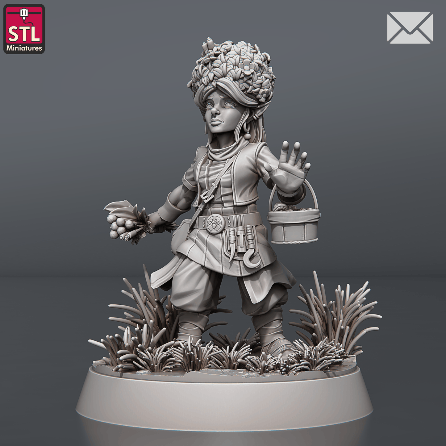 3D Printed STL Miniatures Herbalist Set 28 - 32mm War Gaming D&D - 3D Printing Boss 