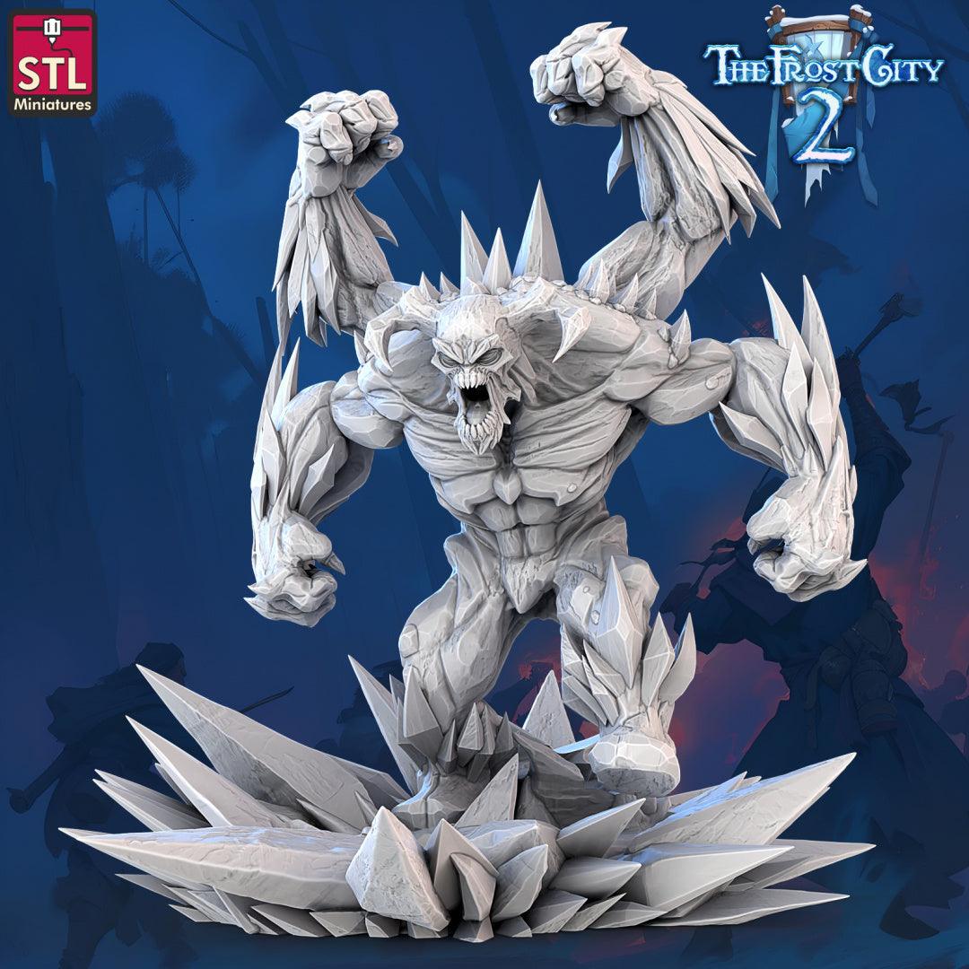 3D Printed STL Miniatures Ice Elementals 28 - 32mm War Gaming D&D - 3D Printing Boss 