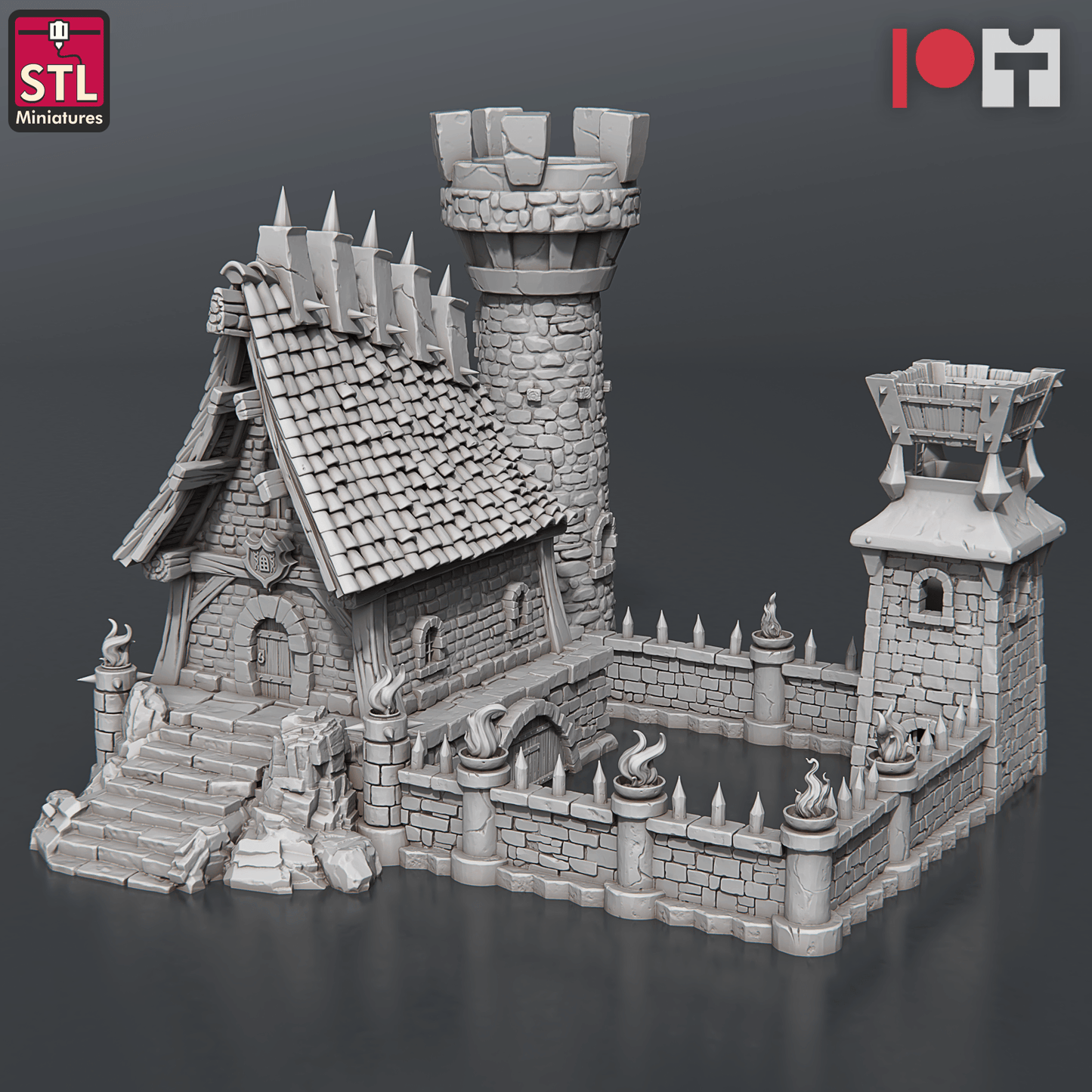 3D Printed STL Miniatures Jail Set 28 - 32mm War Gaming D&D - 3D Printing Boss 
