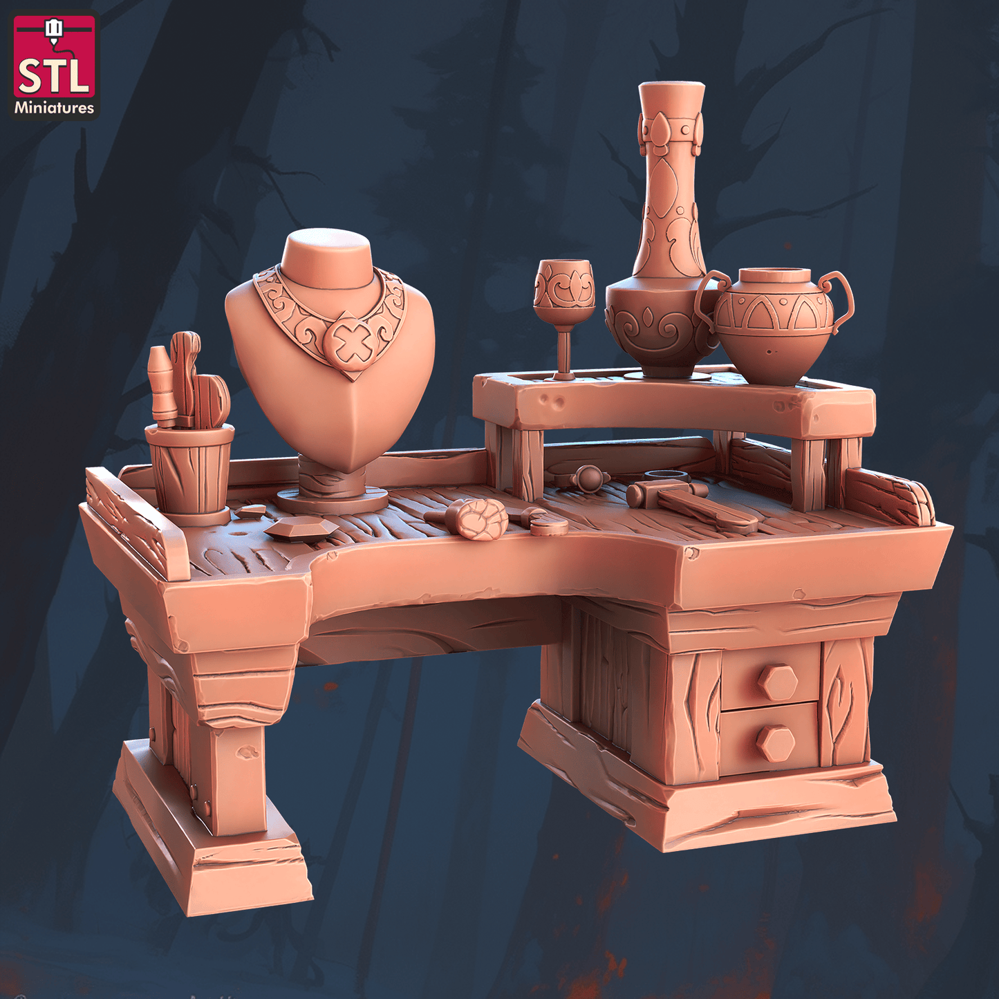 3D Printed STL Miniatures Jewels Crafters Set 28 - 32mm War Gaming D&D - 3D Printing Boss 