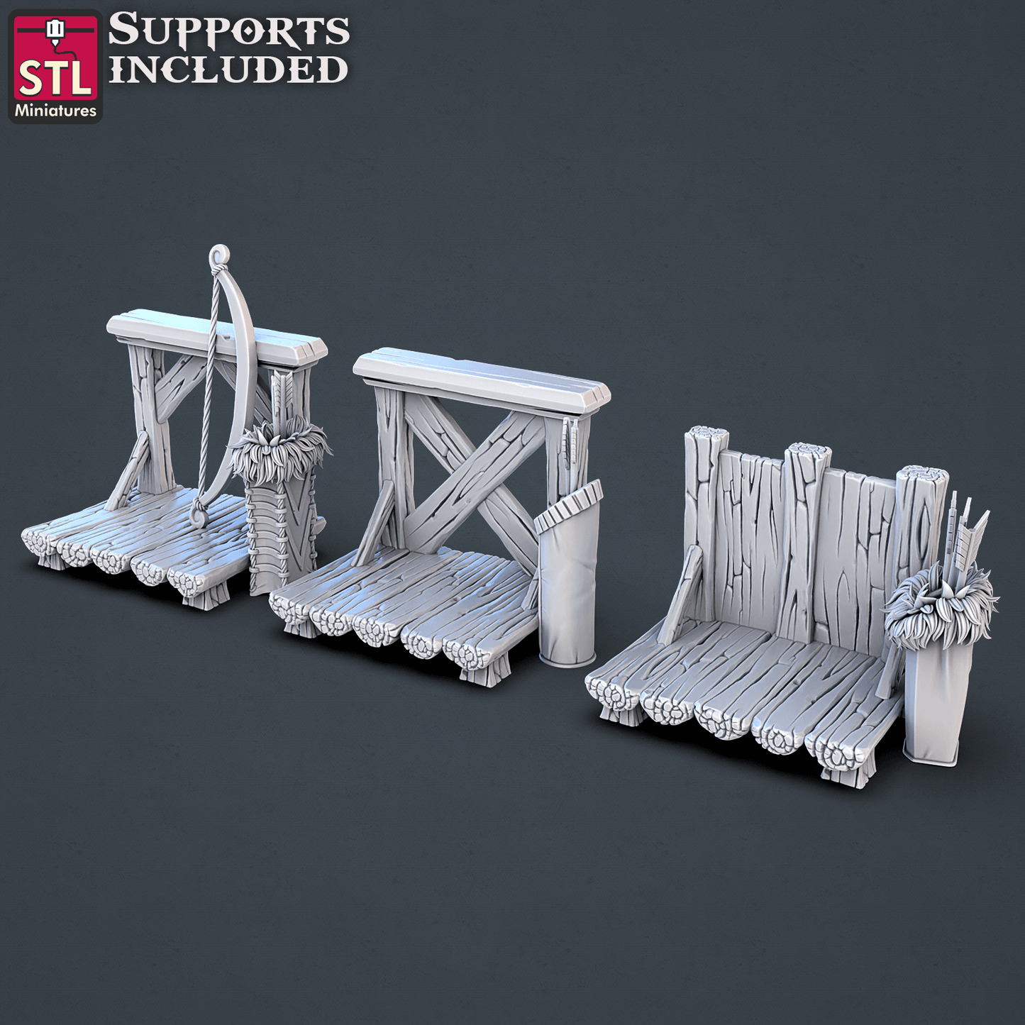 3D Printed STL Miniatures Jousting Set 28mm - 32mm War Gaming D&D - 3D Printing Boss 
