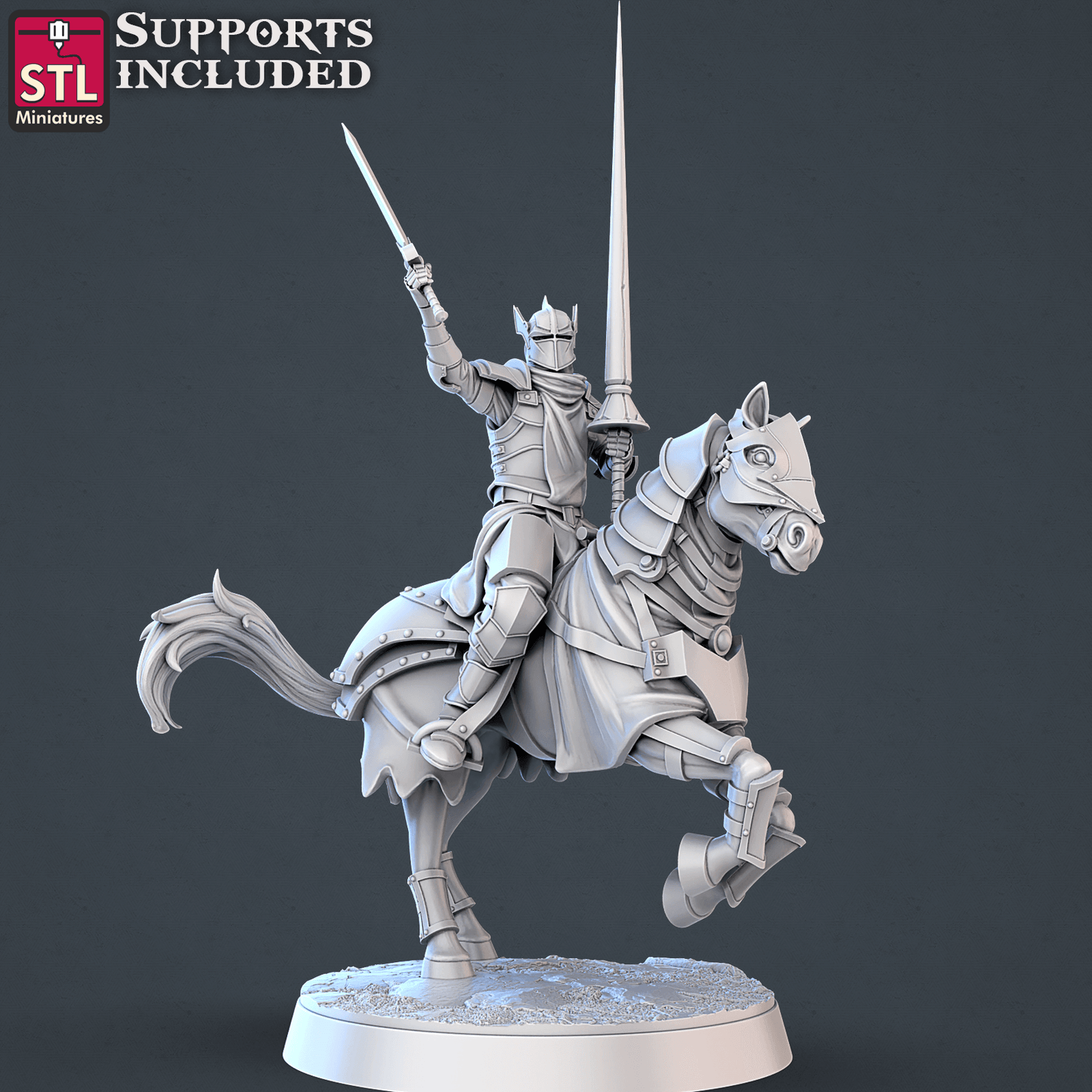 3D Printed STL Miniatures Jousting Set 28mm - 32mm War Gaming D&D - 3D Printing Boss 