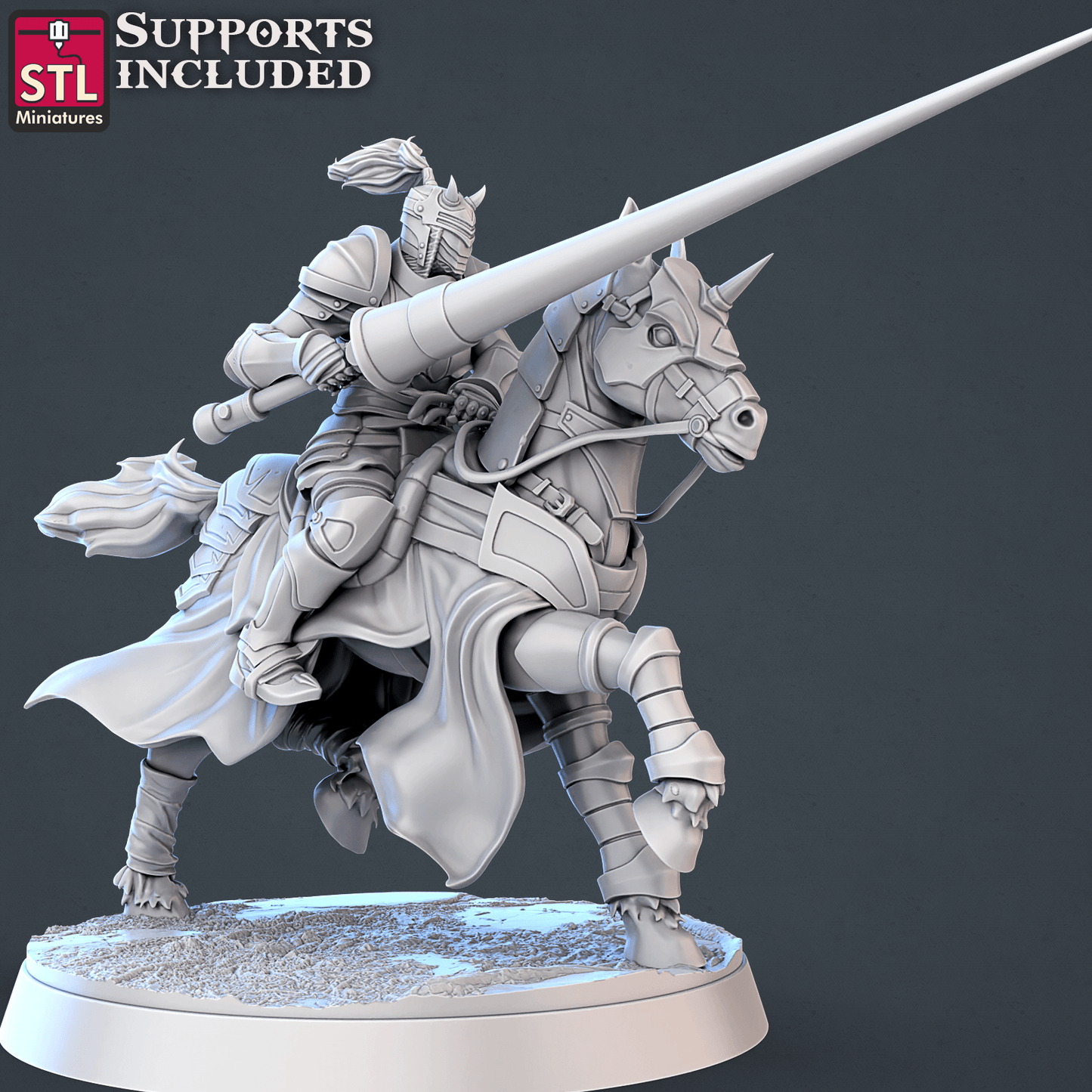 3D Printed STL Miniatures Jousting Set 28mm - 32mm War Gaming D&D - 3D Printing Boss 