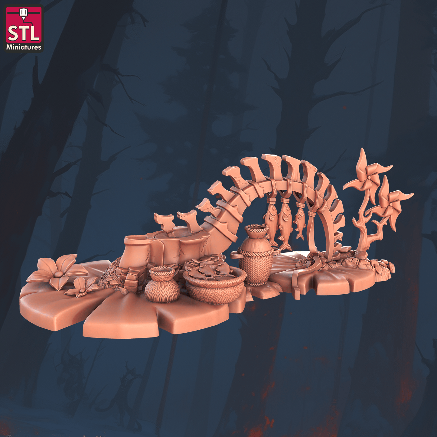 3D Printed STL Miniatures Lizardfolks Set 28 - 32mm War Gaming D&D - 3D Printing Boss 