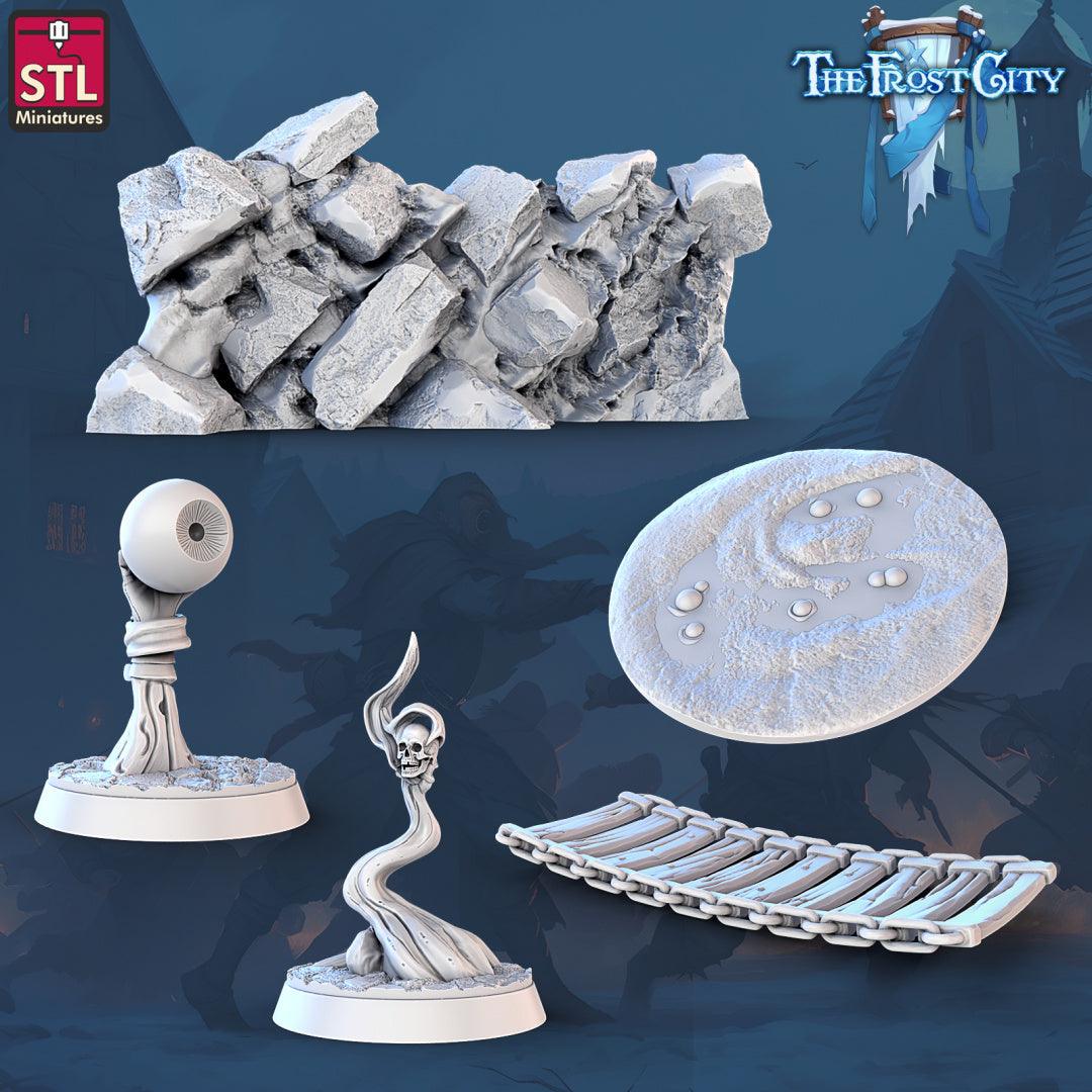 3D Printed STL Miniatures Magic Effects The Frost City 28 - 32mm War Gaming D&D - 3D Printing Boss 