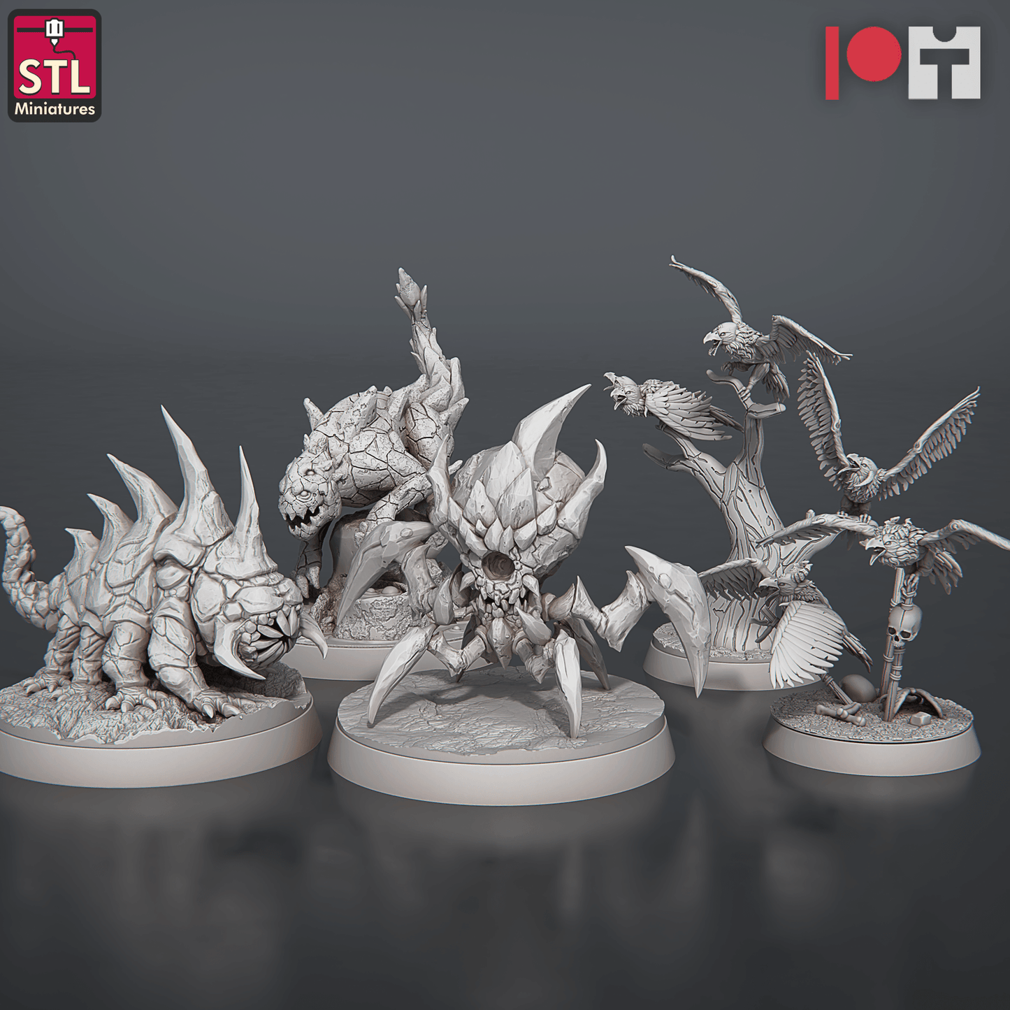 3D Printed STL Miniatures Magmites Hellcrows Set 28 - 32mm War Gaming D&D - 3D Printing Boss 