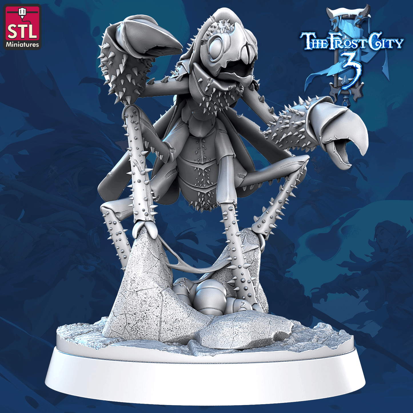 3D Printed STL Miniatures Mantodeus Core Characters The Frost City 3 28 - 32mm War Gaming D&D - 3D Printing Boss 