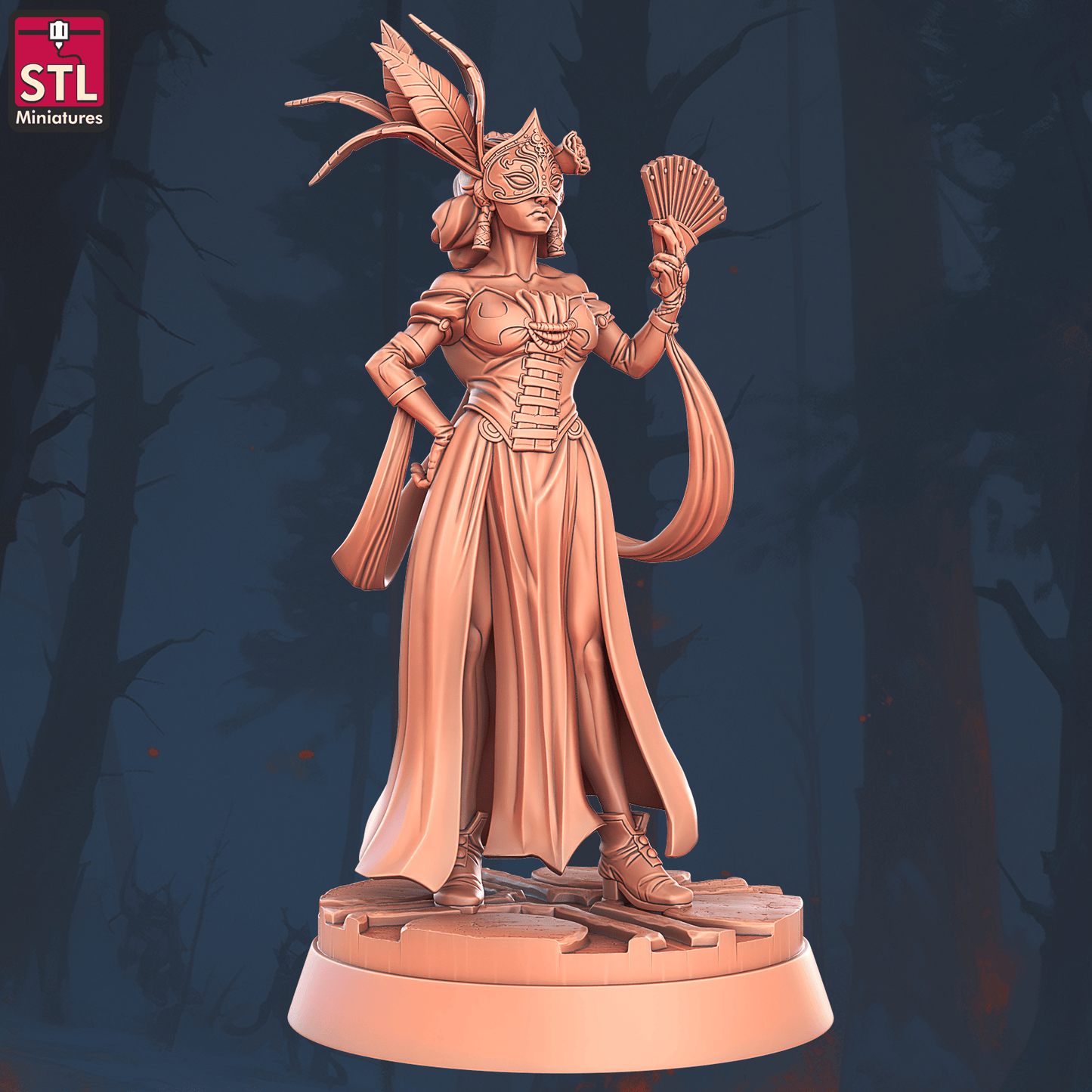 3D Printed STL Miniatures Masquerade Vetenian Carnival Set 28 - 32mm War Gaming D&D - 3D Printing Boss 