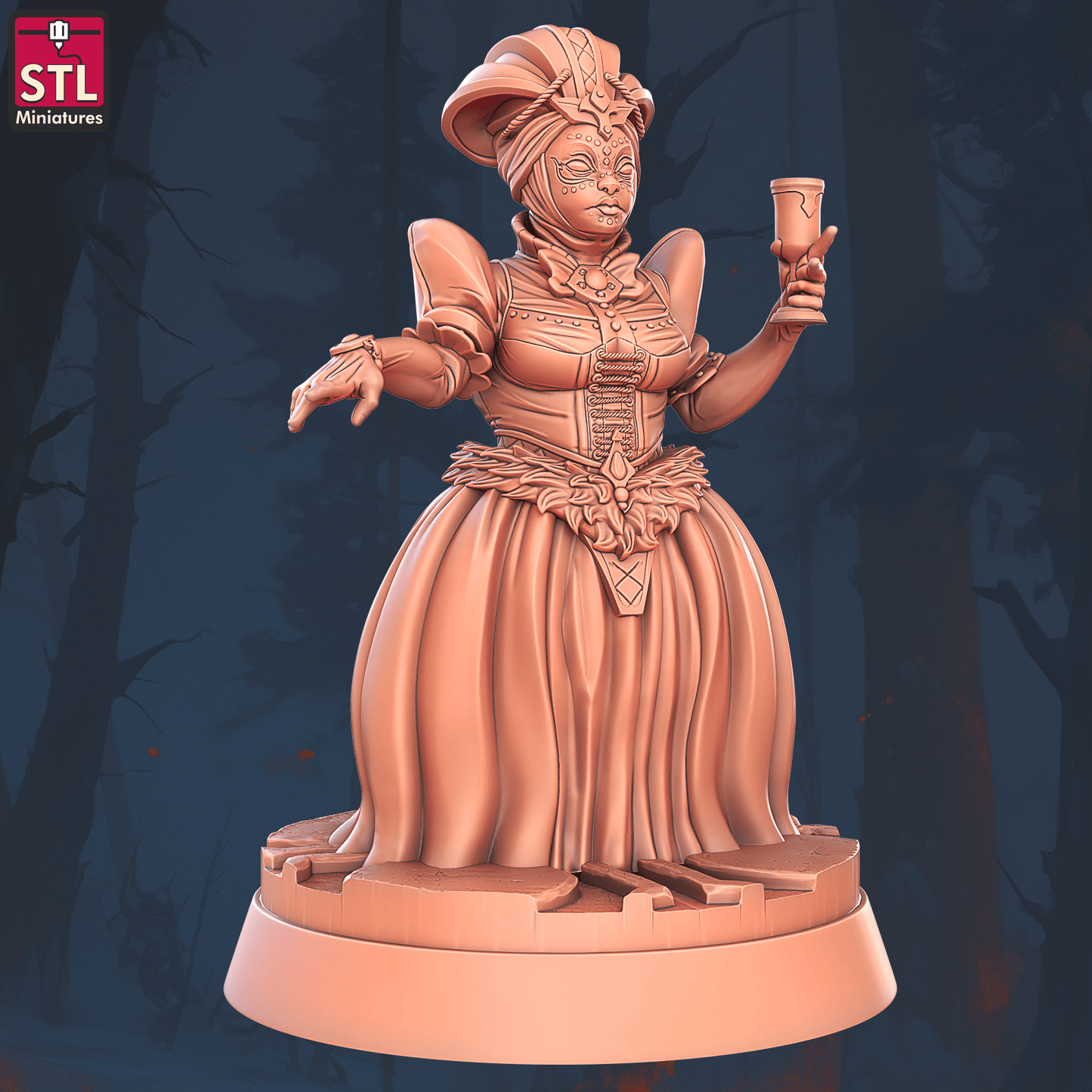 3D Printed STL Miniatures Masquerade Vetenian Carnival Set 28 - 32mm War Gaming D&D - 3D Printing Boss 