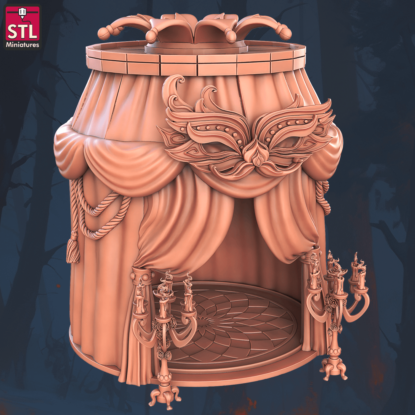 3D Printed STL Miniatures Masquerade Vetenian Carnival Set 28 - 32mm War Gaming D&D - 3D Printing Boss 