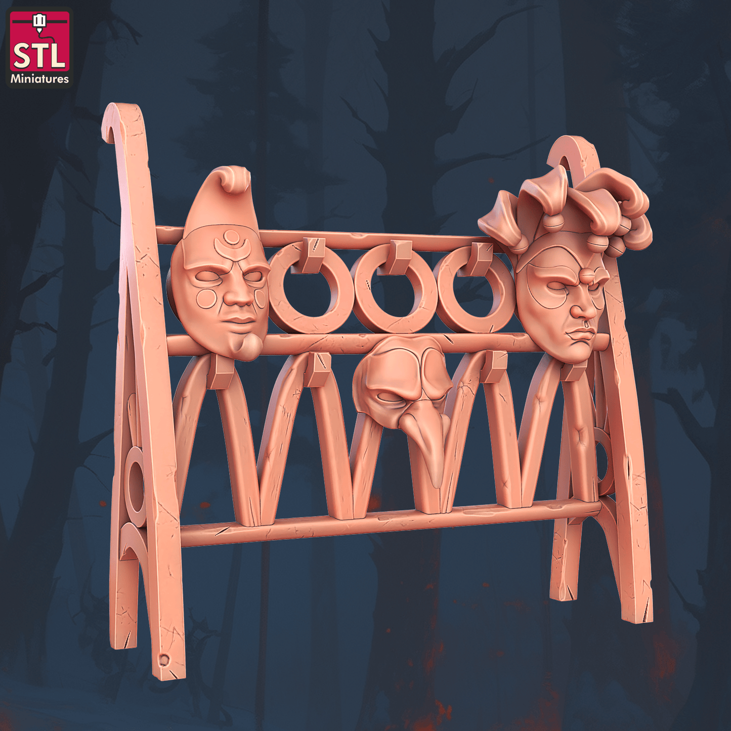 3D Printed STL Miniatures Masquerade Vetenian Carnival Set 28 - 32mm War Gaming D&D - 3D Printing Boss 