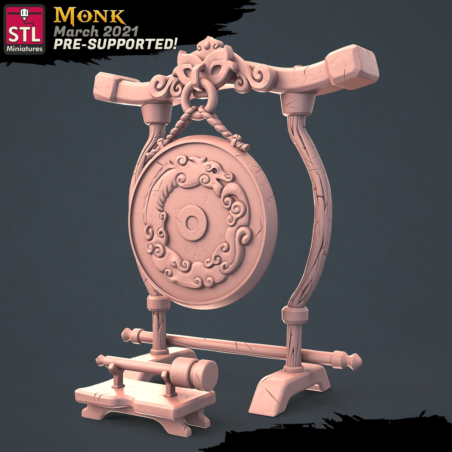 3D Printed STL Miniatures Monk Set 28 - 32mm War Gaming D&D - 3D Printing Boss 