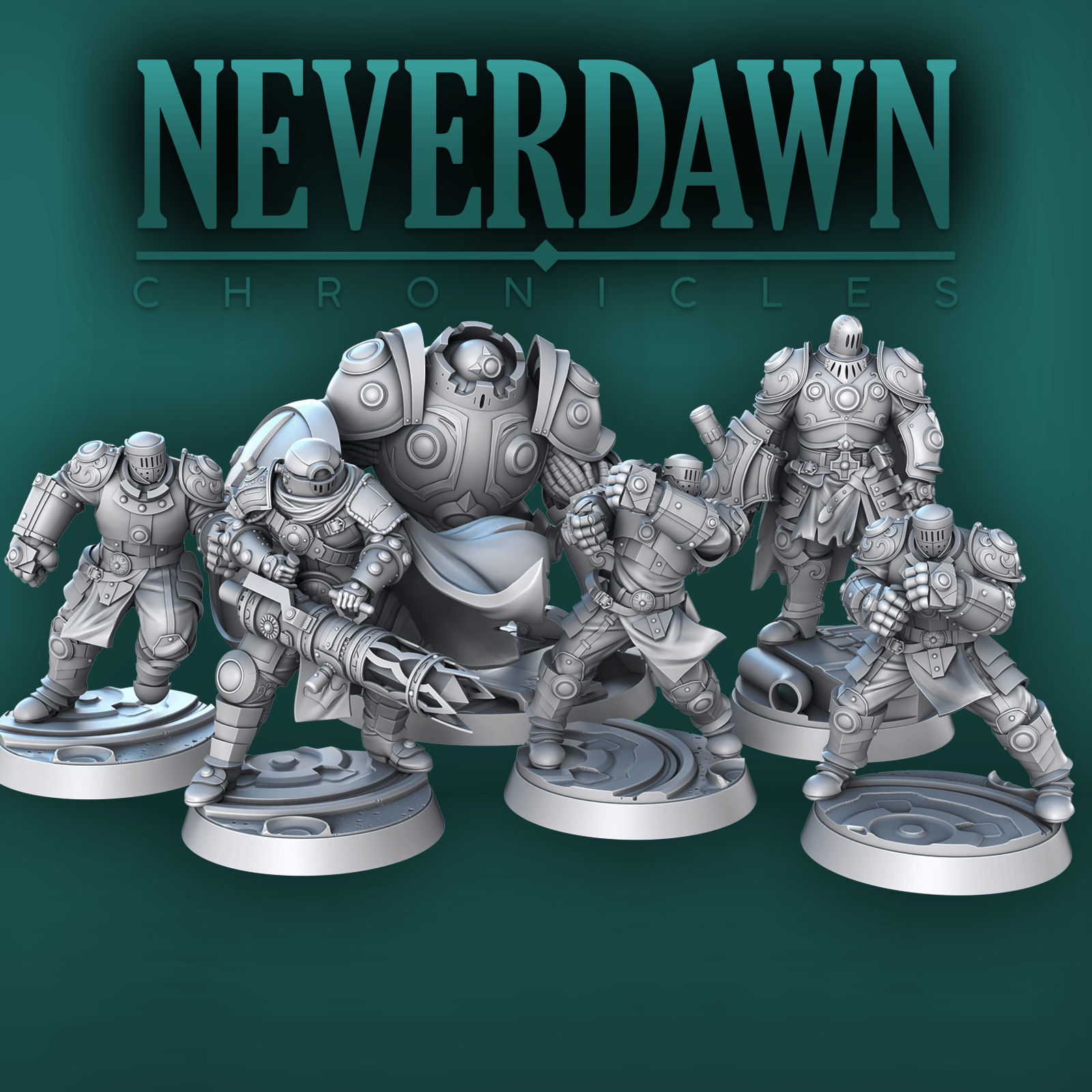 3D Printed STL Miniatures Never Dawn Luminaries 28 - 32mm War Gaming D&D - 3D Printing Boss 