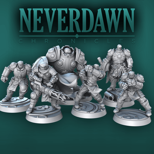 3D Printed STL Miniatures Never Dawn Luminaries 28 - 32mm War Gaming D&D - 3D Printing Boss 
