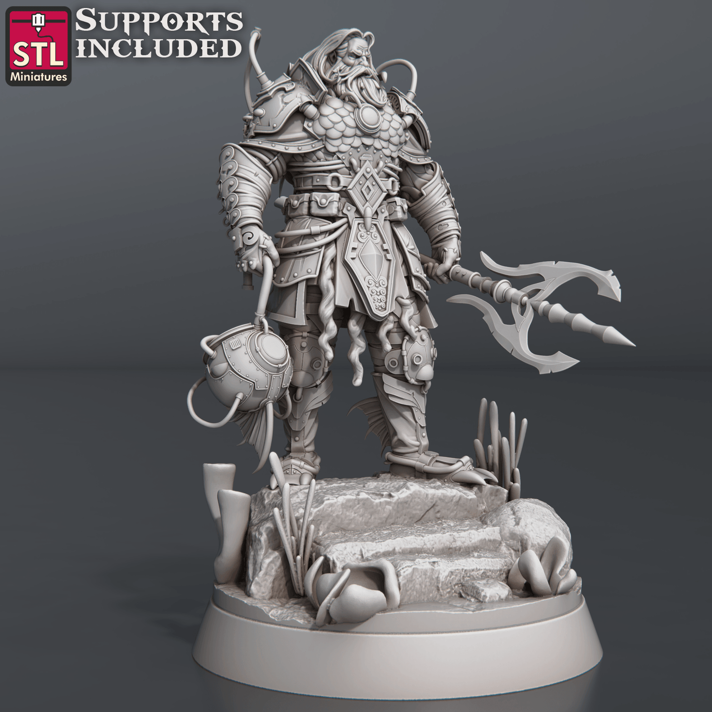 3D Printed STL Miniatures NeverDawn Dark Waters Set 28 - 32mm War Gaming D&D - 3D Printing Boss 