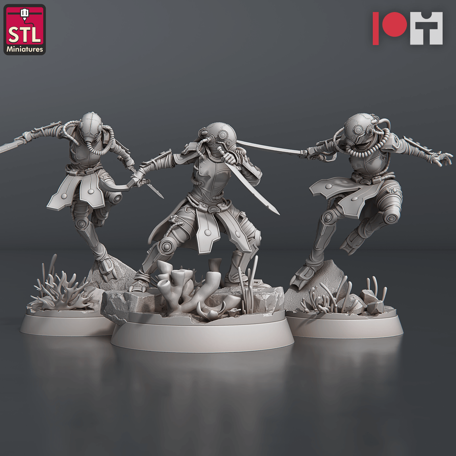 3D Printed STL Miniatures NeverDawn Deep Scout Set 28 - 32mm War Gaming D&D - 3D Printing Boss 