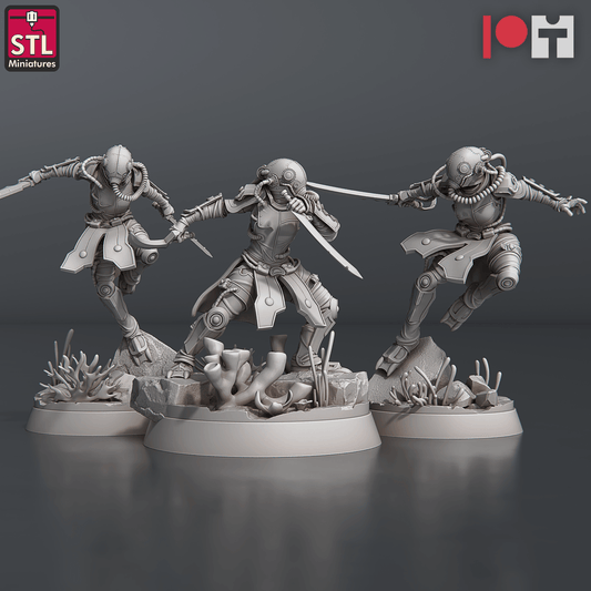 3D Printed STL Miniatures NeverDawn Deep Scout Set 28 - 32mm War Gaming D&D - 3D Printing Boss 
