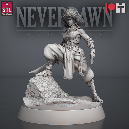 3D Printed STL Miniatures NeverDawn Red Sand Sand Maidens Set 28 - 32mm War Gaming D&D - 3D Printing Boss 