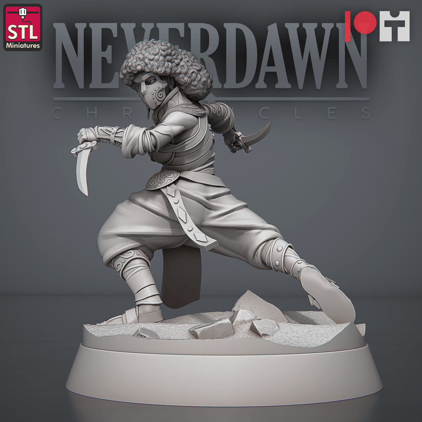 3D Printed STL Miniatures NeverDawn Red Sand Sand Maidens Set 28 - 32mm War Gaming D&D - 3D Printing Boss 