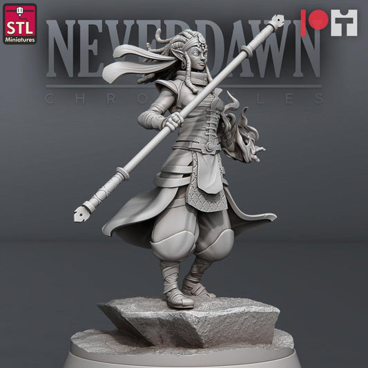 3D Printed STL Miniatures Neverdawn Pyromancers Set 28 - 32mm War Gaming D&D - 3D Printing Boss 