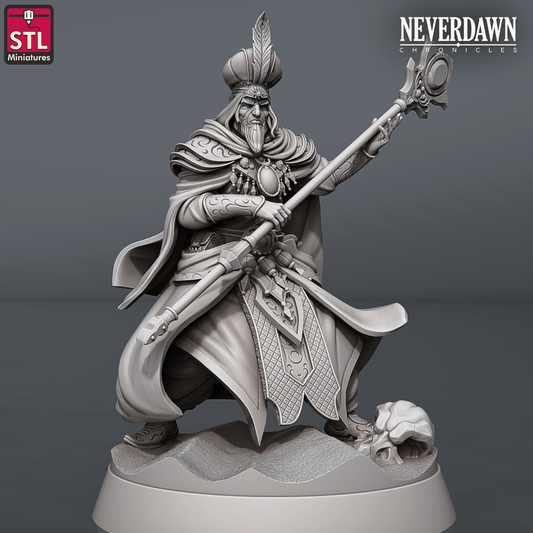 3D Printed STL Miniatures Neverdawn Red Sand Consultor 28 - 32mm War Gaming D&D - 3D Printing Boss 