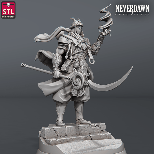 3D Printed STL Miniatures Neverdawn Red Sand Prince 28 - 32mm War Gaming D&D - 3D Printing Boss 