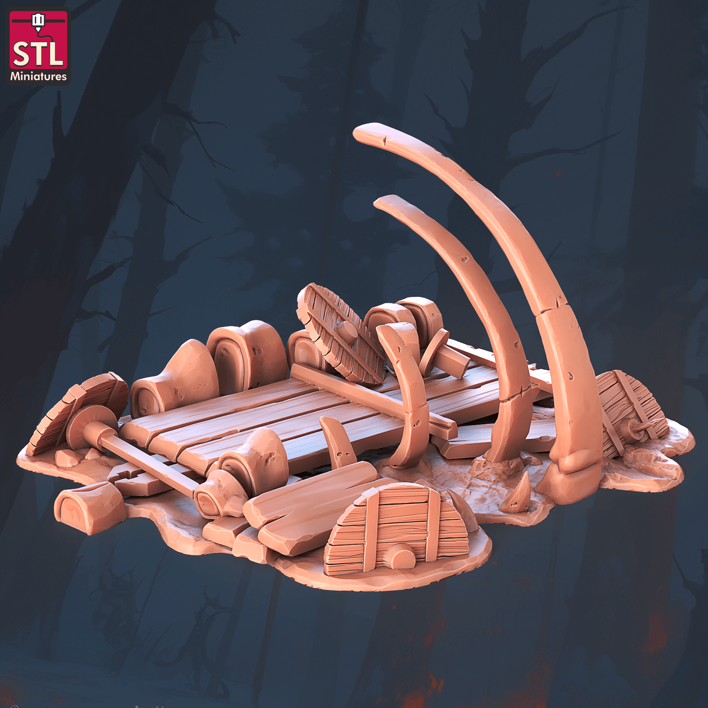 3D Printed STL Miniatures Orc Camp Set 28 - 32mm War Gaming D&D - 3D Printing Boss 