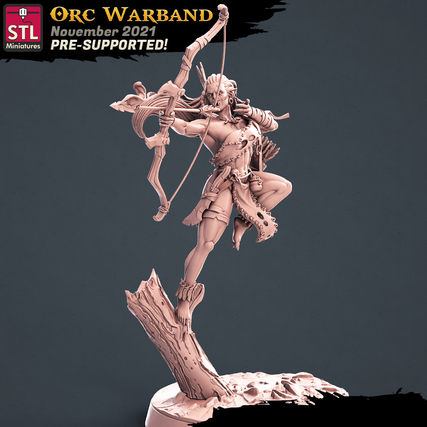 3D Printed STL Miniatures Orc Warband Set 28 - 32mm War Gaming D&D - 3D Printing Boss 