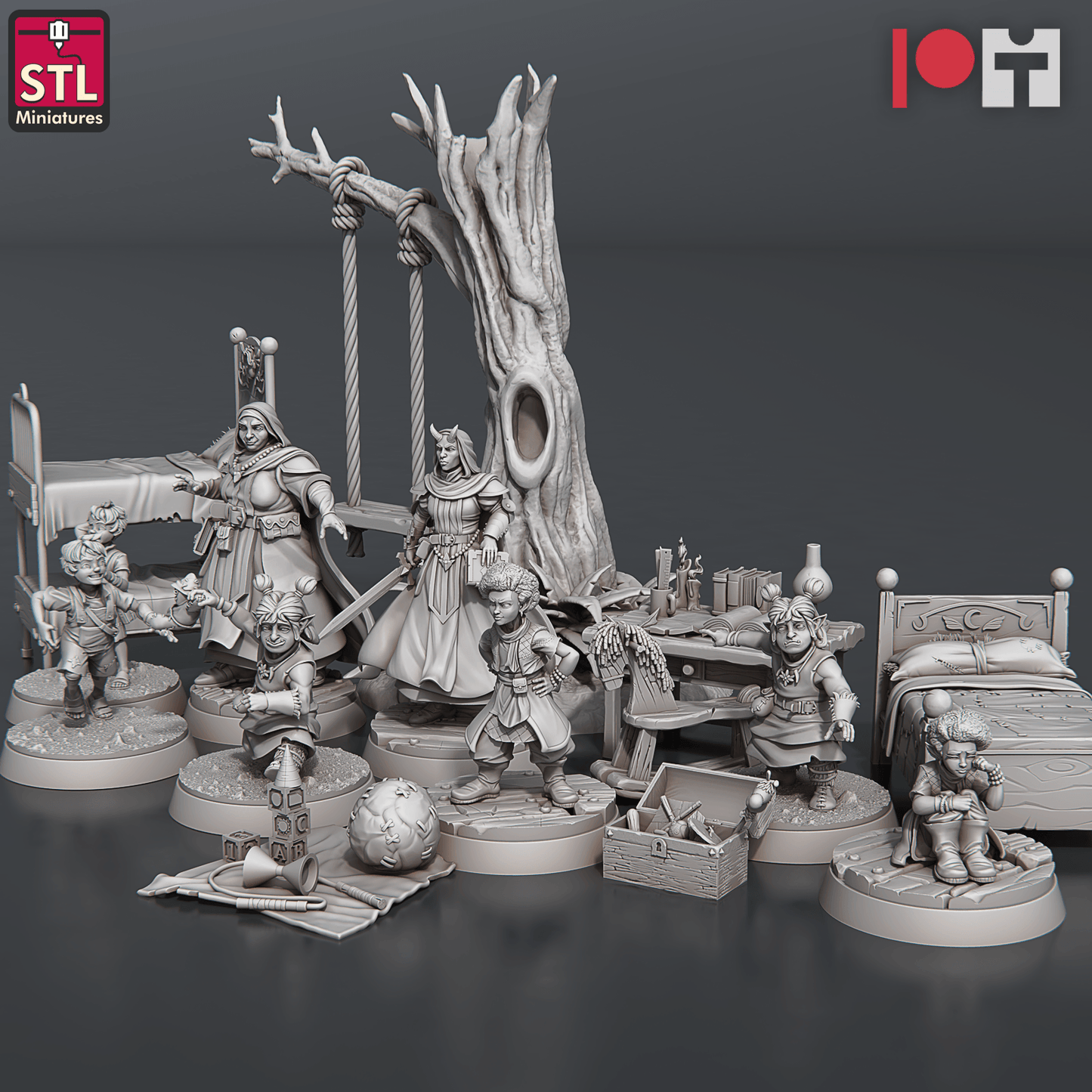 3D Printed STL Miniatures Orphanage Set 28 - 32mm War Gaming D&D - 3D Printing Boss 