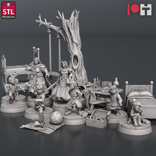 3D Printed STL Miniatures Orphanage Set 28 - 32mm War Gaming D&D - 3D Printing Boss 