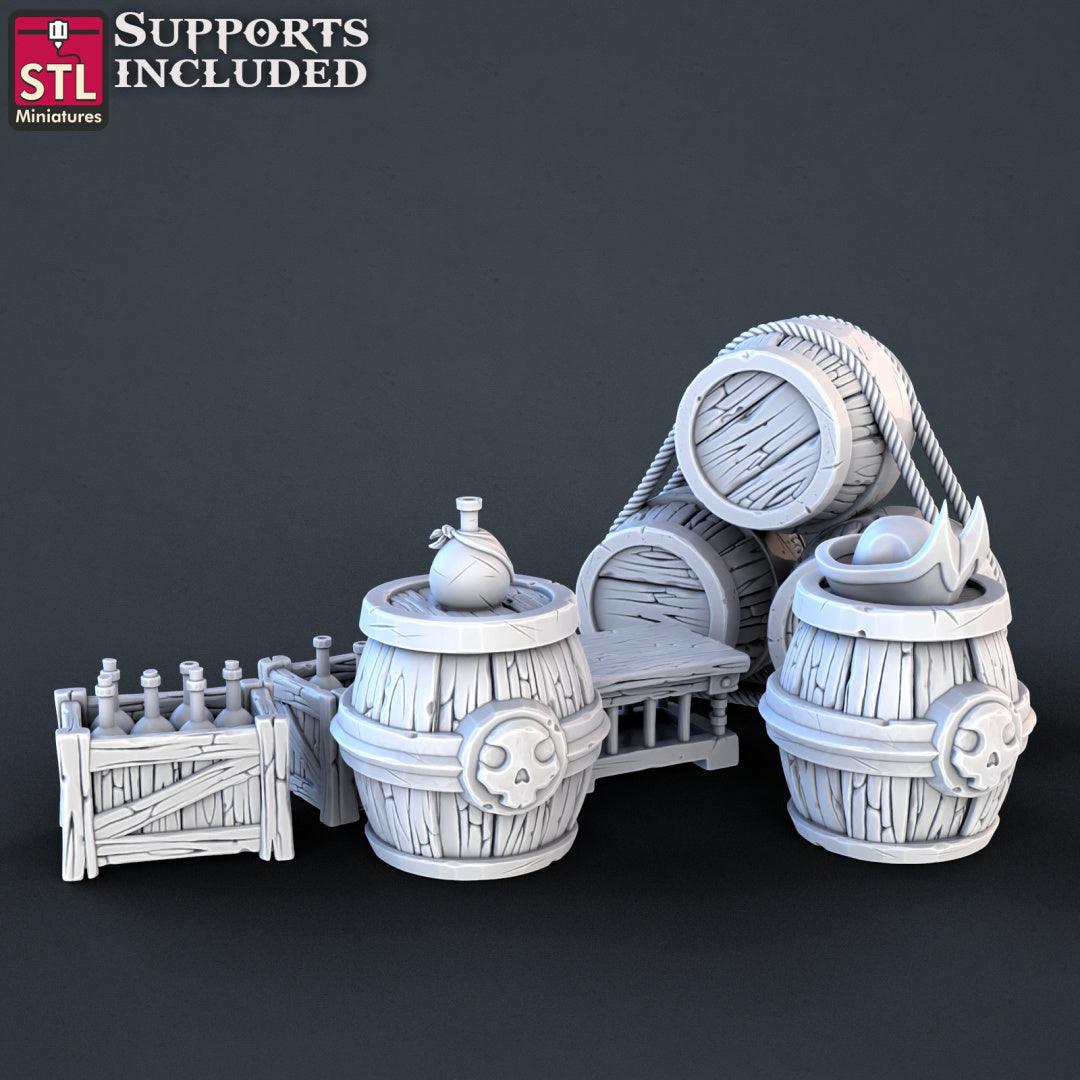 3D Printed STL Miniatures Pirate Set 28 - 32mm War Gaming D&D - 3D Printing Boss 
