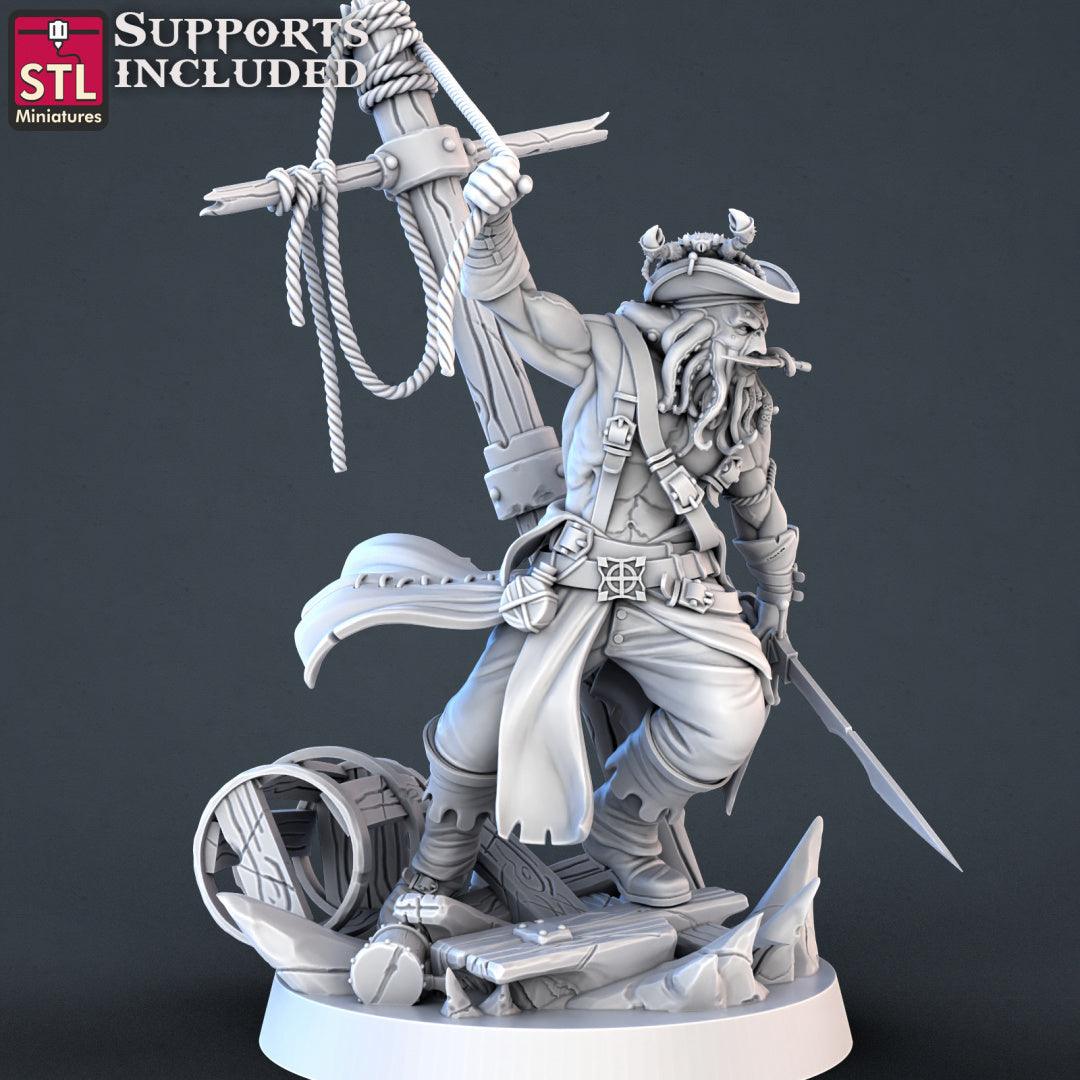 3D Printed STL Miniatures Pirate Set 28 - 32mm War Gaming D&D - 3D Printing Boss 