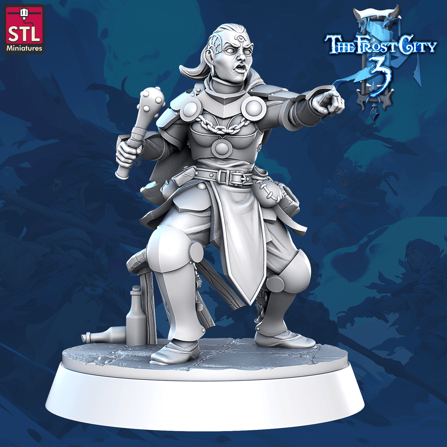 3D Printed STL Miniatures Prison Guards Core Characters The Frost City 3 28 - 32mm War Gaming D&D - 3D Printing Boss 