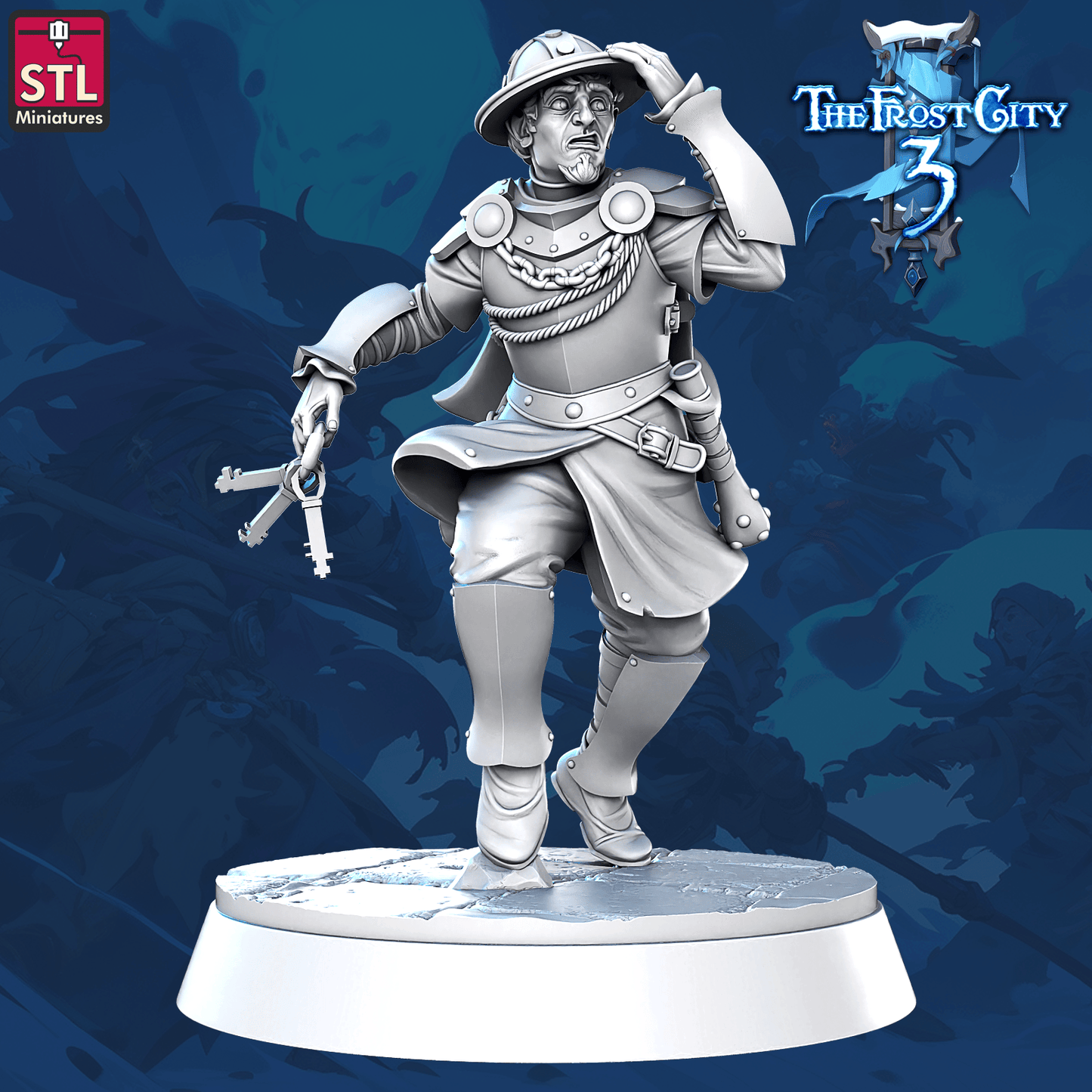 3D Printed STL Miniatures Prison Guards Core Characters The Frost City 3 28 - 32mm War Gaming D&D - 3D Printing Boss 