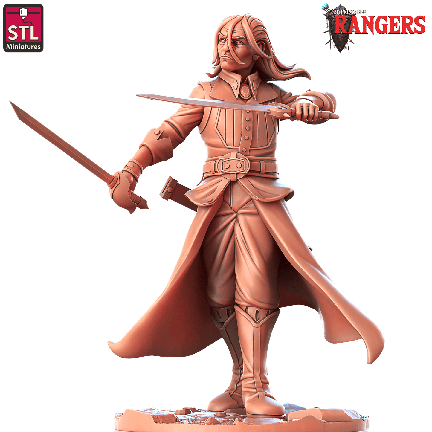 3D Printed STL Miniatures Ranger Companions Set Rangers  28 - 32mm War Gaming D&D - 3D Printing Boss 