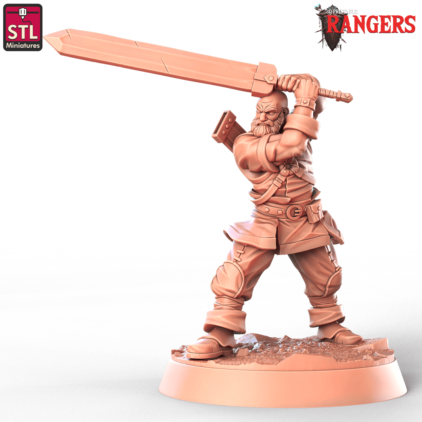 3D Printed STL Miniatures Ranger Companions Set Rangers  28 - 32mm War Gaming D&D - 3D Printing Boss 