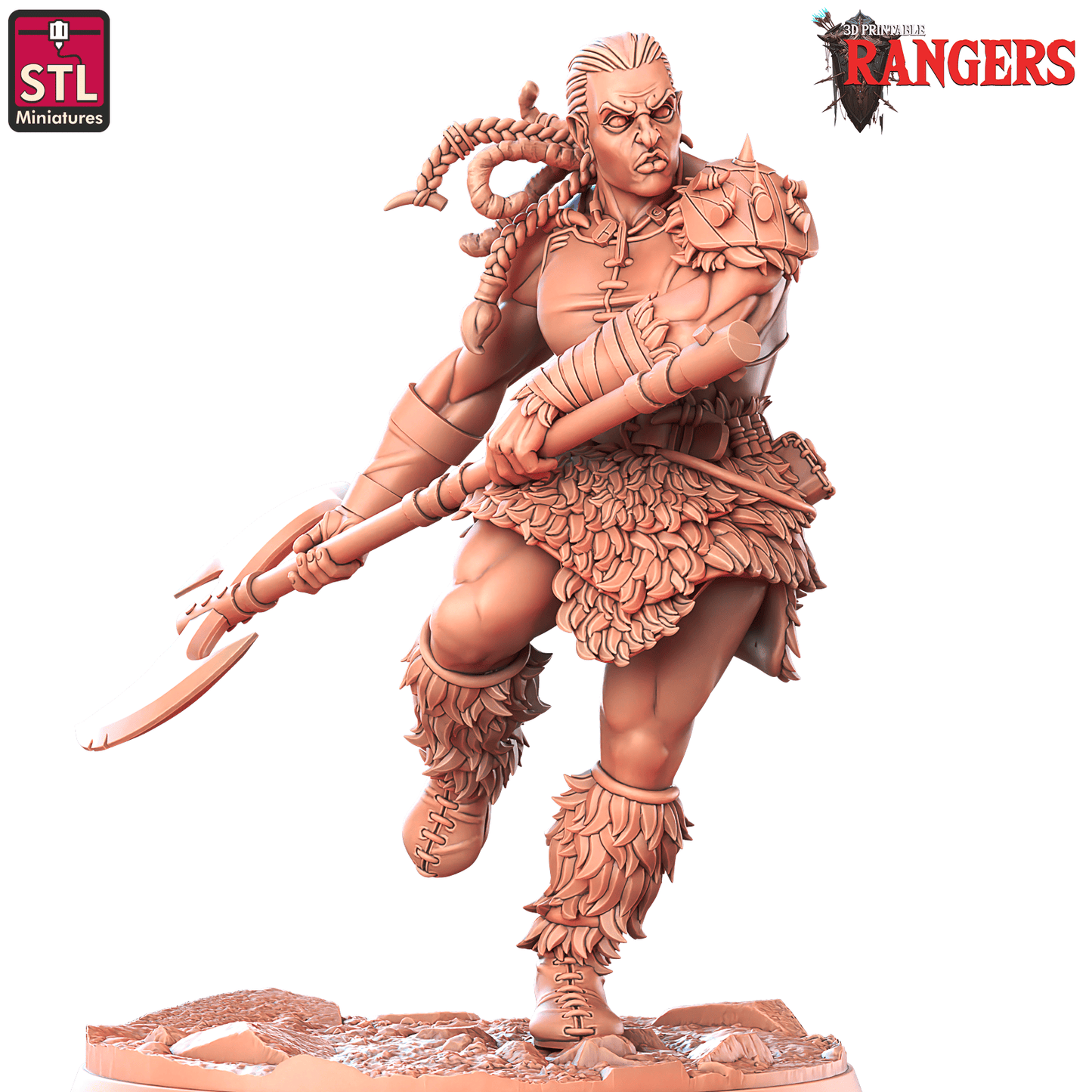 3D Printed STL Miniatures Ranger Companions Set Rangers  28 - 32mm War Gaming D&D - 3D Printing Boss 