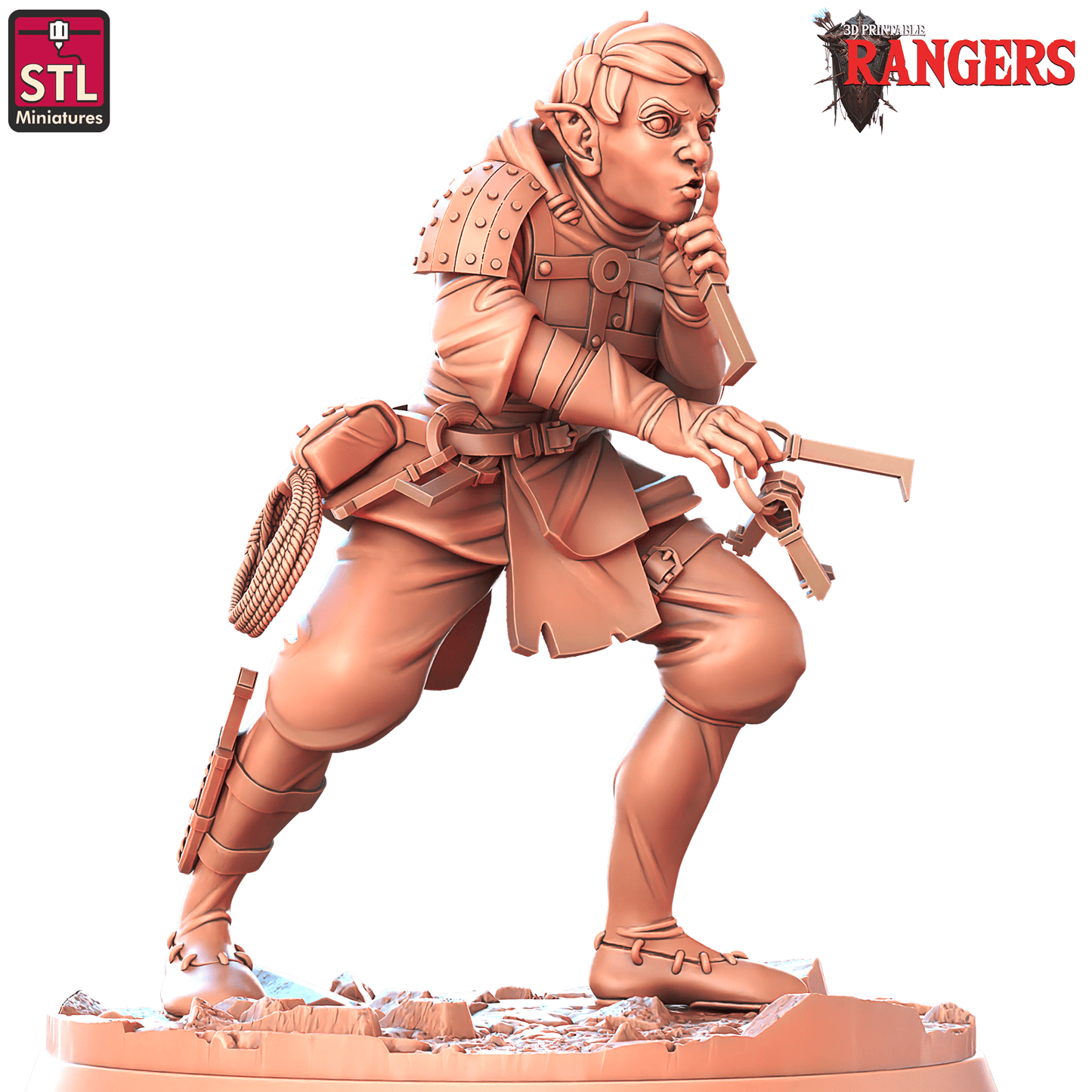 3D Printed STL Miniatures Ranger Companions Set Rangers  28 - 32mm War Gaming D&D - 3D Printing Boss 