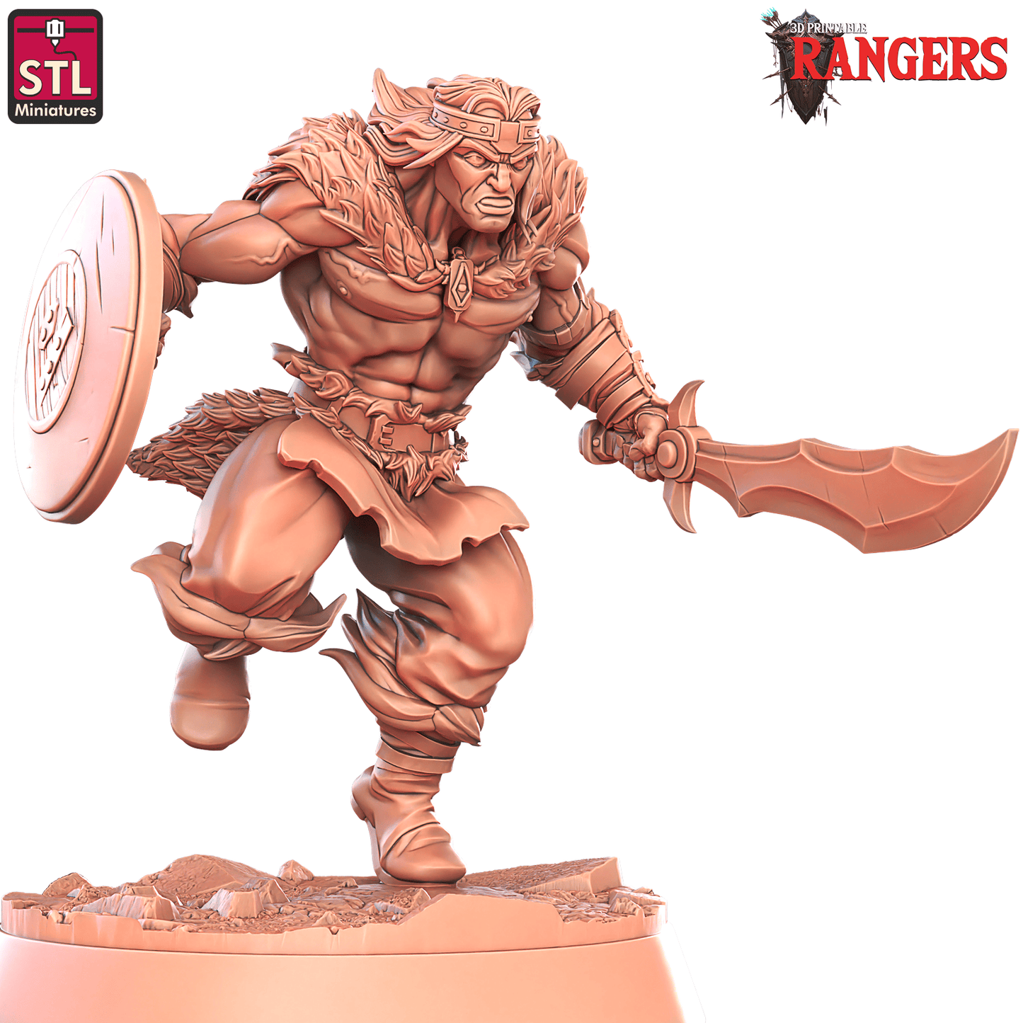 3D Printed STL Miniatures Ranger Companions Set Rangers  28 - 32mm War Gaming D&D - 3D Printing Boss 