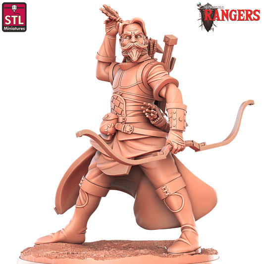 3D Printed STL Miniatures Ranger Companions Set Rangers  28 - 32mm War Gaming D&D - 3D Printing Boss 