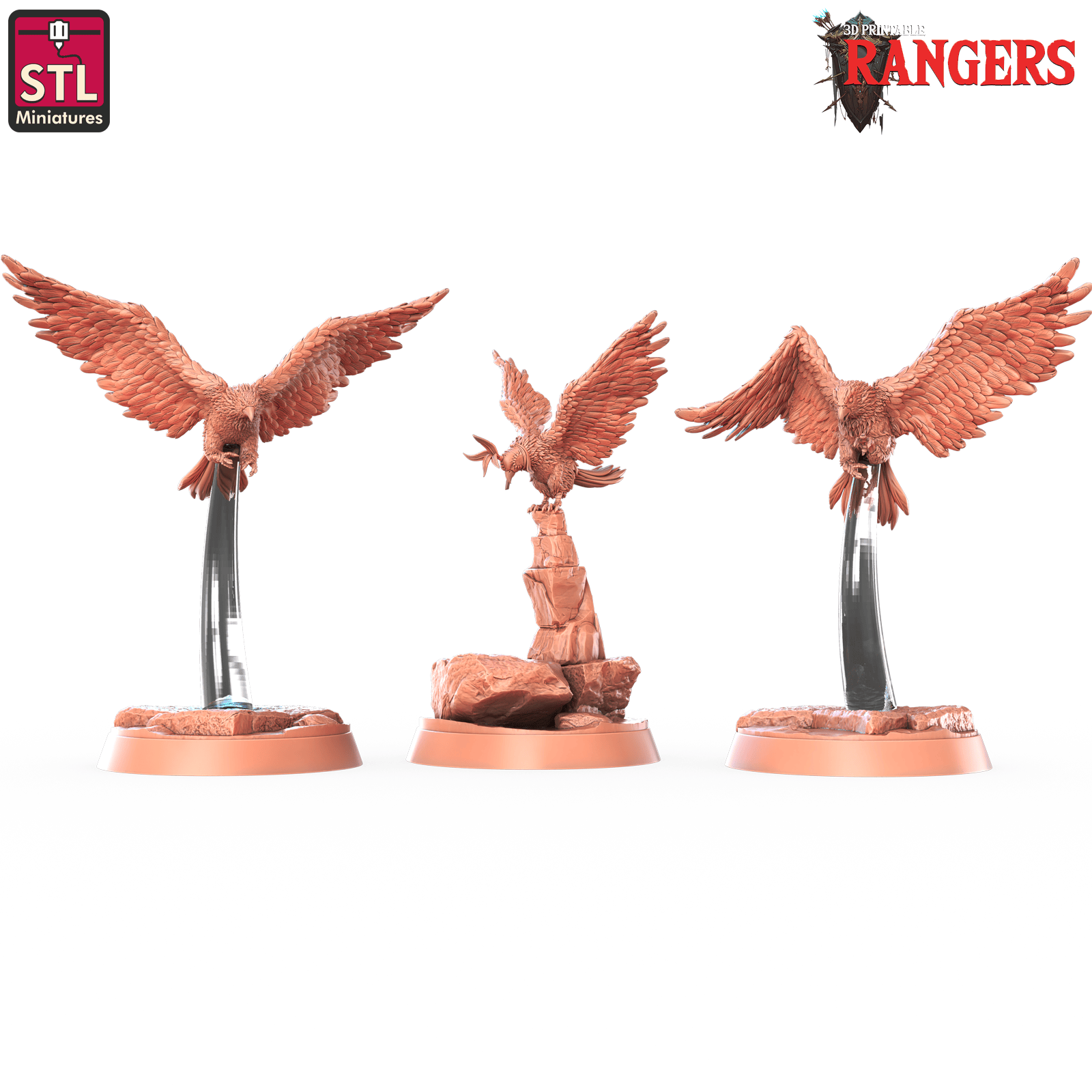 3D Printed STL Miniatures Ranger Falcon Set Rangers  28 - 32mm War Gaming D&D - 3D Printing Boss 