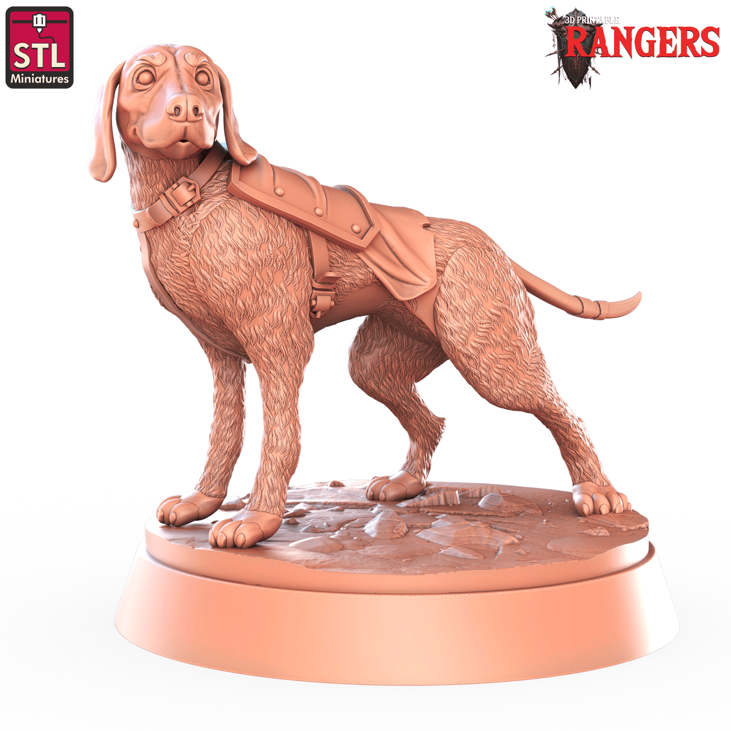 3D Printed STL Miniatures Ranger Hounds Rangers  28 - 32mm War Gaming D&D - 3D Printing Boss 