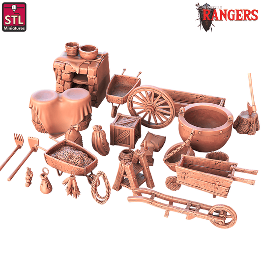 3D Printed STL Miniatures Rangers Single Props Rangers  28 - 32mm War Gaming D&D - 3D Printing Boss 