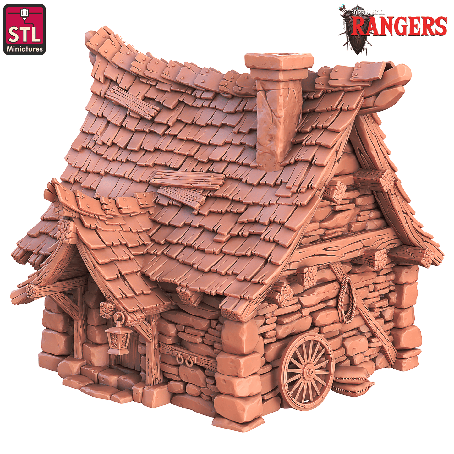 3D Printed STL Miniatures Rangers Small House Set Rangers  28 - 32mm War Gaming D&D - 3D Printing Boss 