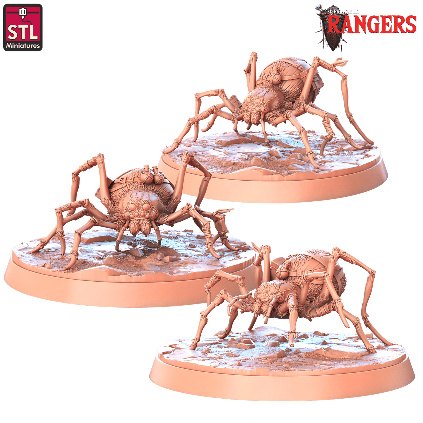 3D Printed STL Miniatures Rangers Spiders Rangers  28 - 32mm War Gaming D&D - 3D Printing Boss 